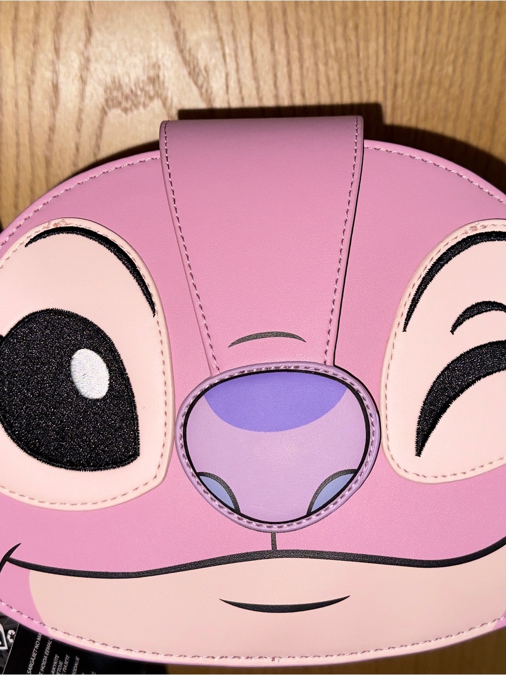 Loungefly Pink Stitch Face Mini Crossbody with Purple Nose
